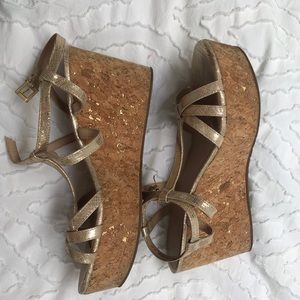 Kate Spade Tropez Gold Wedges